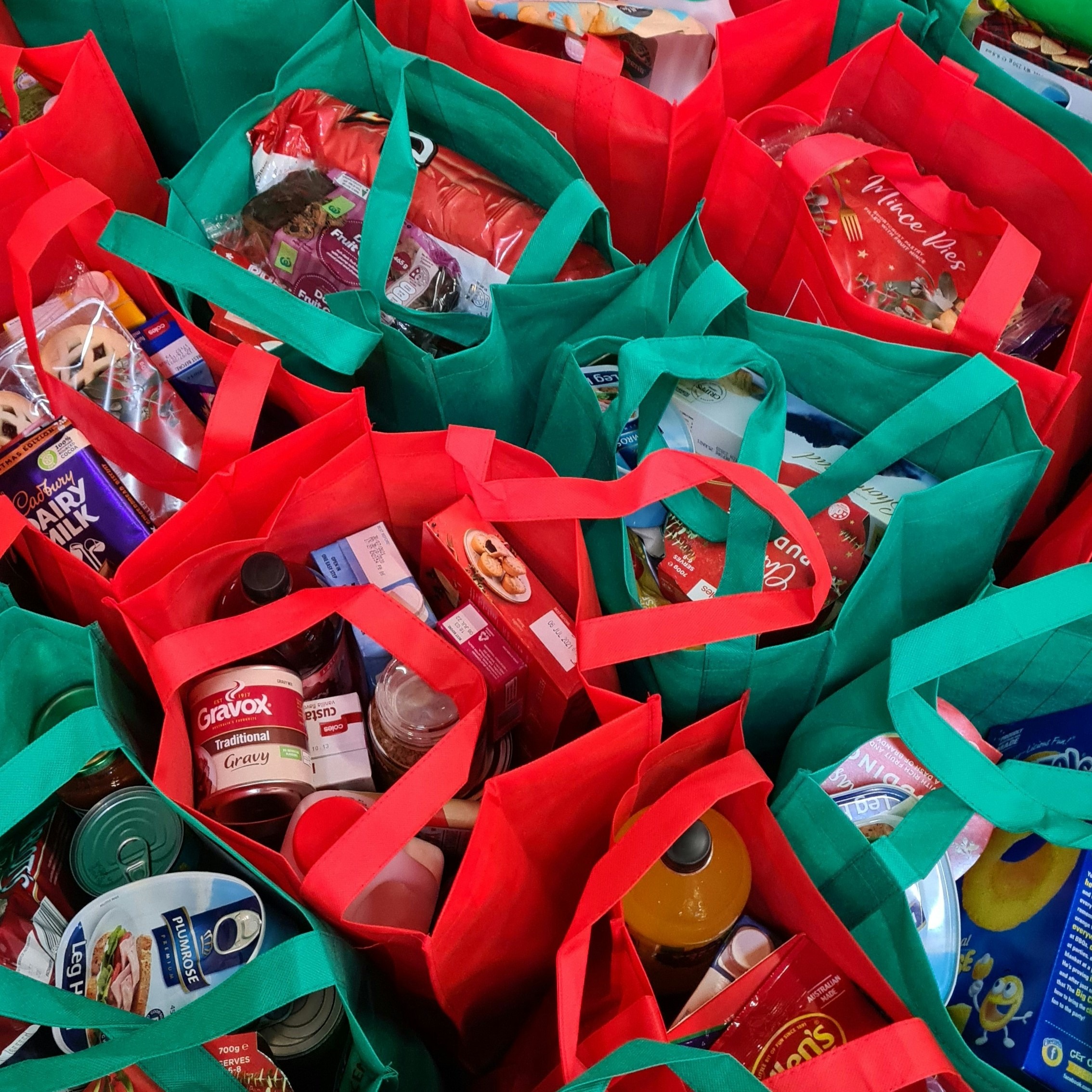 Food in bags at a foodbank