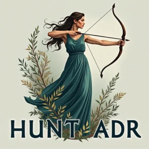 Graphic showing Artemis, goddess of the hunt